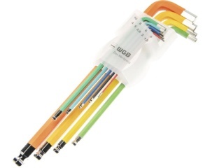 Set chei hexagonale colorate cu cap sferic WGB 1,5-10 mm, 9 piese