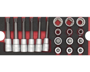 Set chei tubulare XZN 1/2", 18 piese, cu capete scurte si lungi