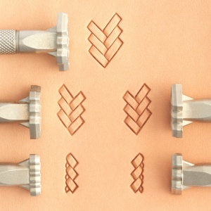 Set de 5 stante de embosare Craftool Make-Your-Own pentru model belt weave (impletitura de curea) - Tandy Leather 69075-00 - Img 3