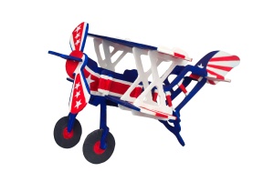 Set de constructie din lemn „Avion cu doua etaje” debitat cu laser Pebaro - Img 3