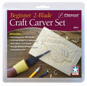 Set pentru incepatori Craft Carver cu 2 dalti de sculptura, Flexcut