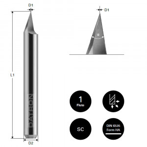 Stylus pentru gravat, Datron 0068277, 0.10x4.0mm, Datron - Img 2