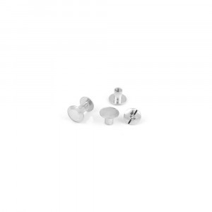Surub din alama nichelata 6 mm pentru pielarie