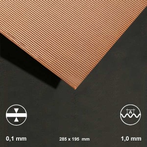Tabla ondulata cupru Schulcz, unda 1.0 mm, 195x285mm | Modelism, Machete