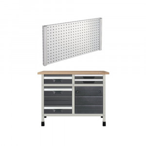 WB11 Banc de lucru 1130x650x860 mm cu panou pentru scule, Wolfcraft - Img 1