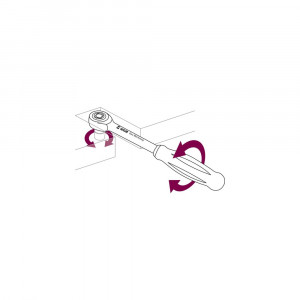 Antrenor cu clichet WGB 1/2" 390mm, 60 dinți, mner rotativ, crom-vanadiu, Ius Brasov - Img 2