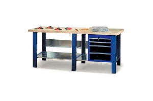 Banc de lucru metalic Werkmeister 2000-17, 2000 mm, 4 sertare
