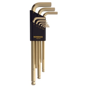 Bondhus 38099, Set 9 chei L HEX BLX9MG, lungi, cap cu bila, GoldGuard finish HEX 1.5-10mm - Img 1