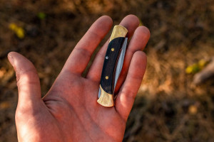 Briceag Buck 55 (0055BRS-B), otel 420HC, maner abanos si alama, Lockback - Img 7