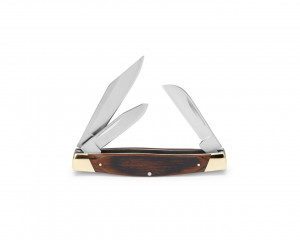 Briceag de buzunar Buck Stockman 0371BRS-B, 3 lame, maner lemn si alama - Img 4