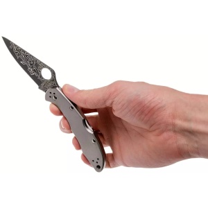Briceag Delica® 4 Ti / Damascus, Spyderco - Img 7