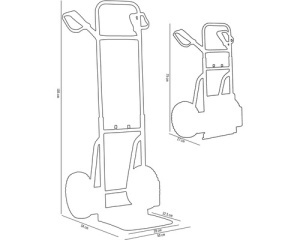 Carucior transport cu platforma compact Cargo Point max. 200kg, H 1050mm, din otel zincat - Img 5