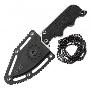 Cutit neck knife SOG Instinct Mini G10 Satin, otel 5Cr15MoV, lama Drop Point 48 mm - Img 6