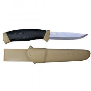 Cutit outdoor Morakniv Companion S Desert, otel inoxidabil 12C27, teaca inclusa