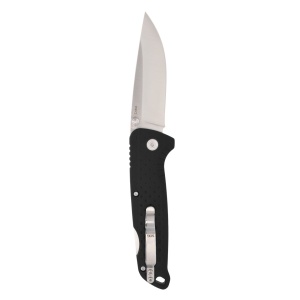Cutit pliabil SOG Adventurer LB Black Satin 13-11-08-43, lama Drop Point 5Cr15MoV Satin, Lockback, maner GRN Black, EDC Outdoor - Img 4