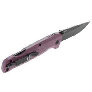 Cutit pliabil SOG Adventurer LB Dusk Purple Black 13-11-04-43, lama Drop Point 5Cr15MoV Satin, Lockback, maner GRN Dusk Purple & Black, EDC Outdoor - Img 4