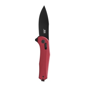 Cutit pliabil SOG Diverge XR Drop Point Dark Red Black 12-02-06-43, lama Drop Point D2 Stonewashed, XR Lock, deschidere Flipper, maner GRN Dark Red & Black, EDC Outdoor - Img 3