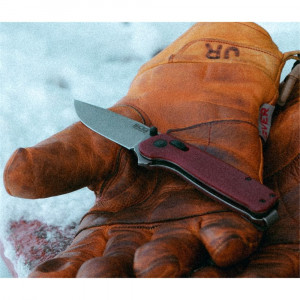 Cutit pliabil SOG Terminus XR G10 Crimson, lama D2 Black TiNi, XR Lock, maner G10 rosu, Flipper EDC - Img 11