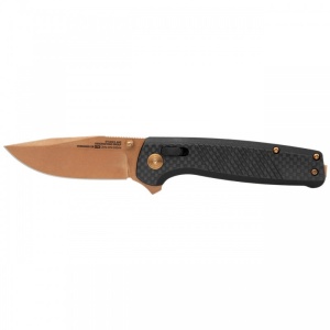 Cutit pliabil SOG Terminus XR LTE Carbon Rose Gold TM1043-BX, lama Drop Point CPM S35VN TiNi Rose Gold, XR Lock, Flipper, maner Carbon Fiber, EDC Premium - Img 4