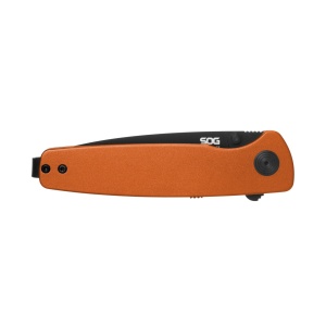 Cutit pliabil SOG Twitch III Burnt Orange 11-15-05-43, lama Drop Point D2, deschidere asistata S.A.T., maner aluminiu portocaliu, EDC Premium - Img 4