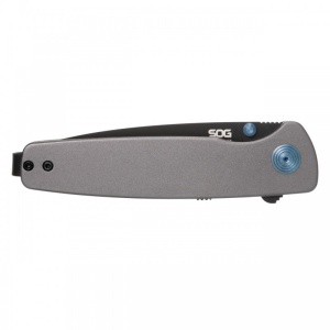 Cutit pliabil SOG Twitch III Gray 11-15-03-43, lama Drop Point D2 Satin, deschidere asistata S.A.T., Lockback, maner aluminiu gri, EDC Premium - Img 7