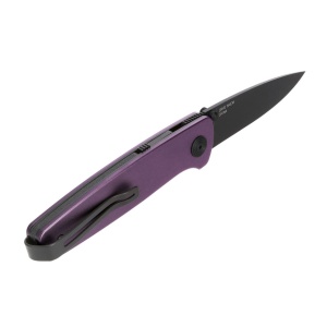Cutit pliabil SOG Twitch III Purple 11-15-06-43, lama Drop Point D2, deschidere asistata S.A.T., maner aluminiu mov, EDC Premium - Img 4