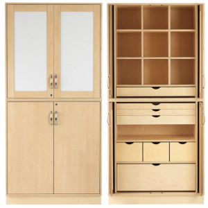 Dulap de depozitare cu usi de tabla/mesteacan CABINET 1, Sjobergs - Img 1
