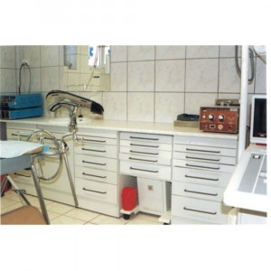 Dulap metalic cabinet medical/stomatologic cu un sertar, usa, fara polita, 500x460x830 mm - Img 5