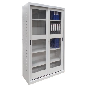 Dulap metalic cu usi glisante din plexiglas MATRIX A166P, 1200 x 450 x 1900 mm