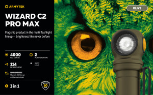 F06701CO Wizard C2 Pro Max Magnet USB Olive - lumina alba, Armytek - Img 5