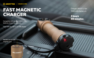 F08701CS Lanterna Wizard C2 Pro Magnet USB Sand - lumina alba, Armytek - Img 19