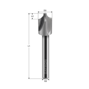 Freza cu raza externa, 4 caneluri, Datron 00684145, R 4.5, 3.0x3.5x6.0mm - Img 2