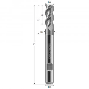 Freza Datron 0068036A, 3 Caneluri, D6 mm, L13 mm, Coada 6 mm - Img 2