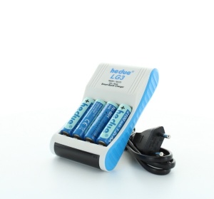 Încărcător LG3 cu 4 baterii reîncărcabile 2100 mAh, Hedue