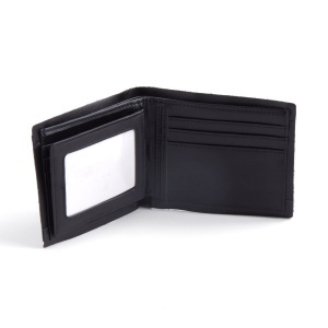 Interior de portofel pentru carduri din piele de vitel neagra Tandy Leather, 9 buzunare, cu sablon