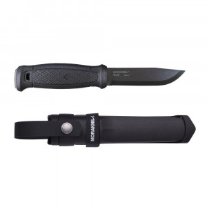 Kit Cutit Full-Tang Morakniv Garberg CARBON Multimount, Teaca si maner Polimer negru, pentru Bushcraft si Outdoor
