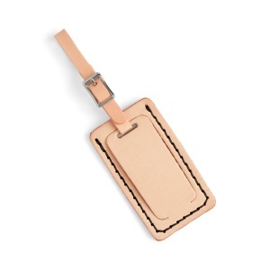 Kit eticheta de bagaj din piele vegetala Tandy Leather, cu catarama