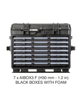 Lada de scule pe roti cu 7 organizatoare AIBOX cu burete, 5140X.B.7C, 581 x 381 x 455 mm, Explorer Cases