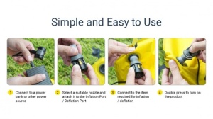 Mini Pompa de Aer Electronica Nitecore AP01, Fibra de Carbon, 22 g, USB-C, 220 L/min, 5 Duze - Img 9