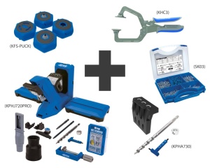 Pachet Kreg Pocket-Hole Jig 720PRO XXL cu accesorii și kit Micro-Pocket