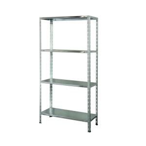 Raft metalic pentru depozitare 150 x 75 x 30 cm, 4 polite, 40 kg/polita, gri