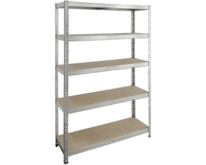 Raft metalic zincat 120 x 40 x 176 cm, argintiu, 5 polite