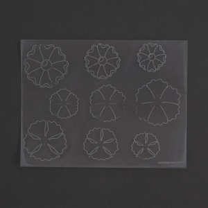 Sablon reutilizabil Craftaid, model flori nr. 1 (Flowers #1) pentru modelaj piele - Tandy Leather 76618-00 - Img 3