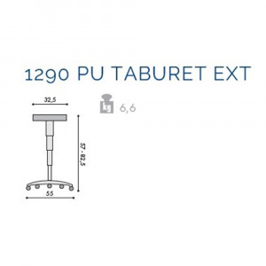 Scaun profesional 1290 Pu Taburet EXT, inalt din poliuretan - Img 2