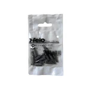Set 10 biti Felo, seria Industrial profil Torx, C6.3, TX20, 25mm - Img 1