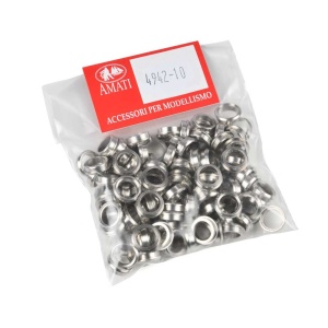 (Set 10) Hublou nichelat fara sticla pentru navomodele, 10mm, Amati - Img 2
