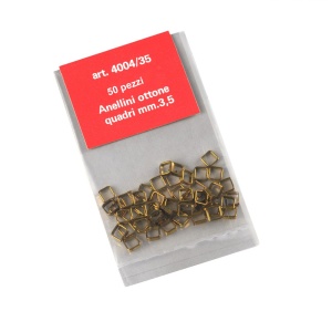 Set 10 inele patrate din alama pt navomodele, 3.5x3.5mm, Amati - Img 2