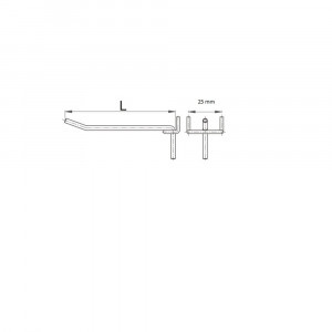 Set 12 carlige metalice pentru panou profesional de scule 60 mm , 80 mm, Unior - Img 2