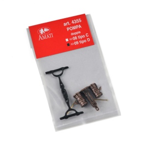 Set 2 pompe duble din metal pentru navomodele, 18mm, Amati - Img 2