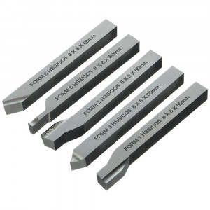 Set 5 cutite de strung 8 x 8 mm Proxxon 24530, HSS Cobalt, pentru PD 250/E - Img 4